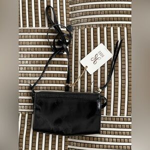 HOBO Black Sable Leather Mini Crossbody Bag